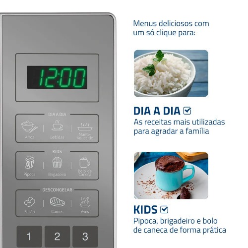 Micro-ondas 21 litros 1200W 10 n�veis de pot�ncia - MO-01-21E  220V