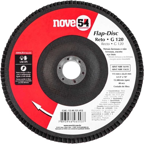 Disco de lixa flap disc reto 4 1/2