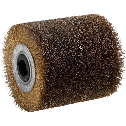 Roda escova latonada em fio de a�o 100 x 19 mm