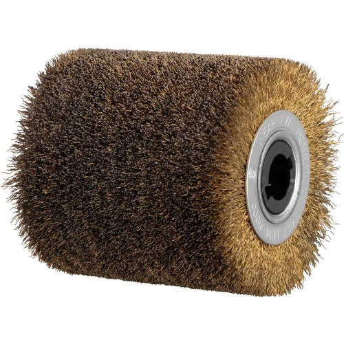 Roda escova latonada em fio de a�o 100 x 19 mm