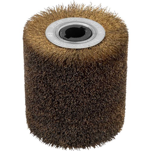 Roda escova latonada em fio de a�o 100 x 19 mm