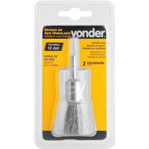 Escova de a�o tipo pincel ondulada 16 mm