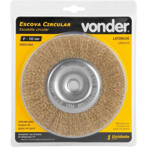 Escova circular de a�o ondulado 6 x 1/2 x 1/2