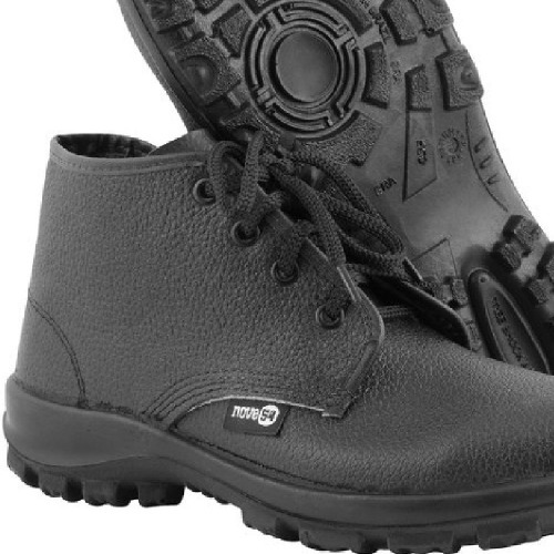 Botina monodensidade couro com cadar�o biqueira de a�o - BCN 0041