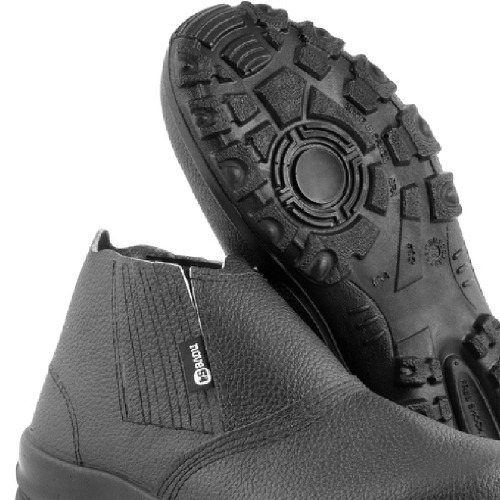 Botina monodensidade couro com el�stico biqueira de a�o - BEN 0040