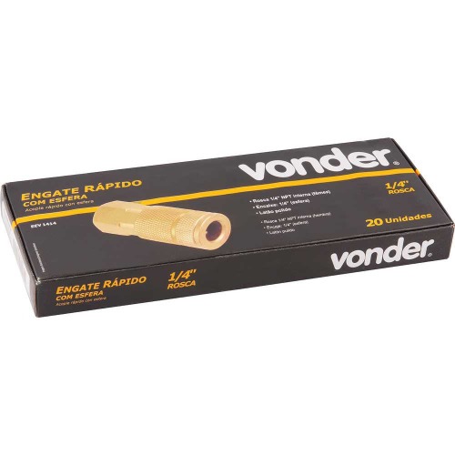 Engate r�pido f�mea para ar comprimido rosca 1/4