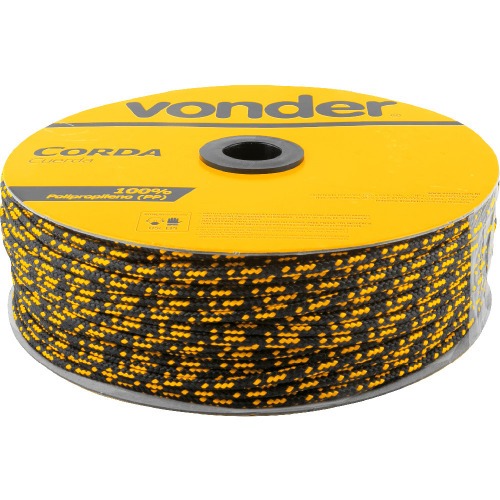 Corda multifilamento trançada 3 mm x 625 m preta e amarela Corda multifilamento trançada 3 mm x 625 m preta e amarela