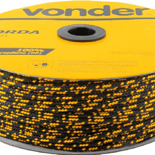Corda multifilamento trançada 3 mm x 625 m preta e amarela Corda multifilamento trançada 3 mm x 625 m preta e amarela