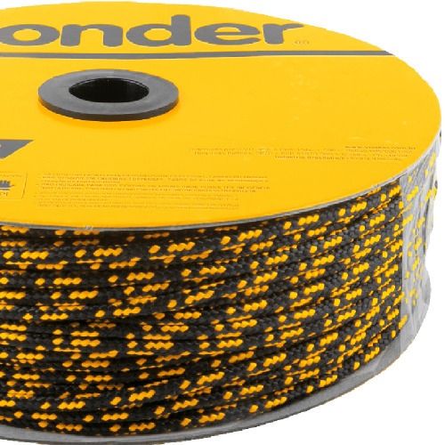 Corda multifilamento trançada 3 mm x 625 m preta e amarela Corda multifilamento trançada 3 mm x 625 m preta e amarela