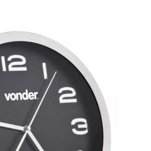 Relógio de parede 360 mm com borda prata Relógio de parede 360 mm com borda prata