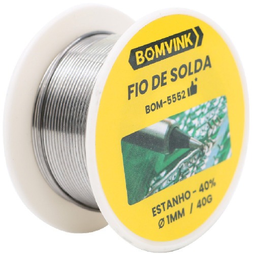 Estanho em fio para solda espessura de 1 mm 40 g - BOM-5552