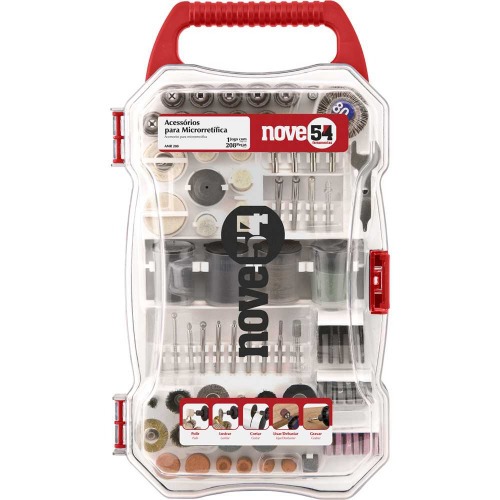 Kit de acess�rios para microrret�fica com 208 pe�as - AMR 208