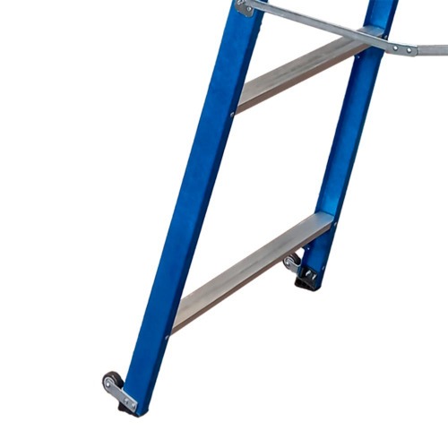 Escada plataforma fibra de vidro 5 degraus 1,80 m com rodas e corrim�o - PAF180