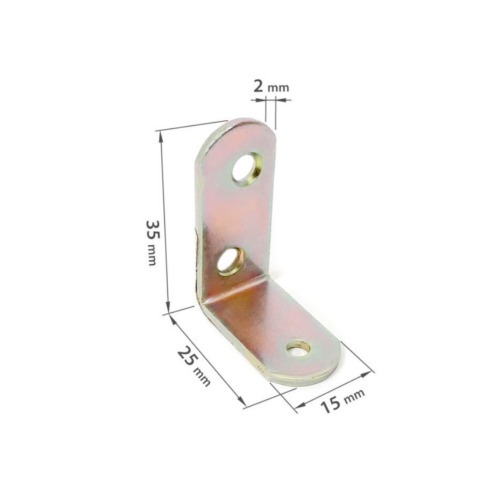 Cantoneira de refor�o para moveis 35 x 25 mm a�o galvanizado 4 pe�as