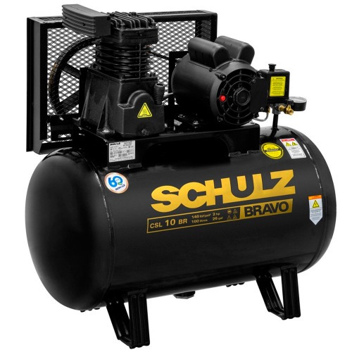 Compressor de ar 10 pés 100L 2 hp 140 lbs monofásico Bravo - CSL 10BR/100 220V Compressor de ar 10 pés 100L 2 hp 140 lbs monofásico Bravo - CSL 10BR/100 220V