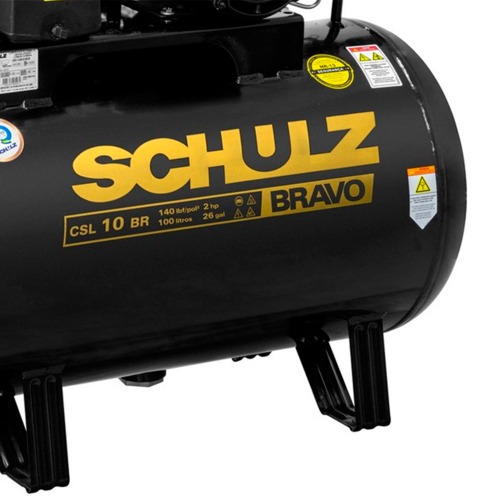 Compressor de ar 10 pés 100L 2 hp 140 lbs monofásico Bravo - CSL 10BR/100 220V Compressor de ar 10 pés 100L 2 hp 140 lbs monofásico Bravo - CSL 10BR/100 220V