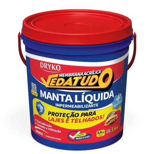 Manta l�quida impermeabilizante para lajes e telhados 3,6 Kg - Vedatudo