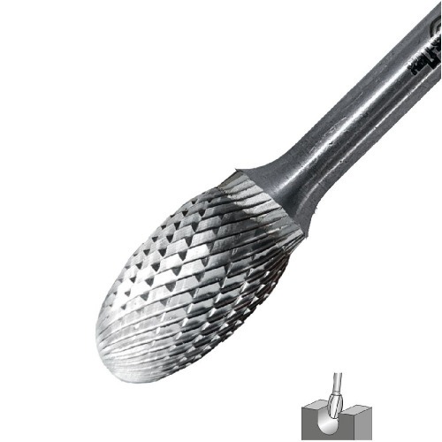 Lima rotativa endurecida em gota 16 x 25 mm haste 6 mm - 23.273