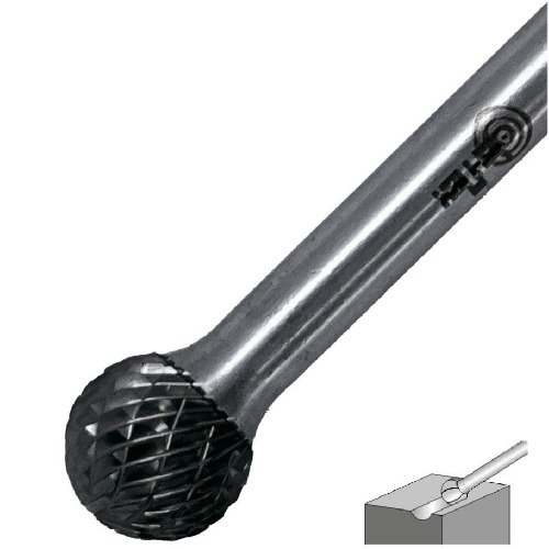 Lima rotativa endurecida esf�rica 12 x 10 mm haste 6 mm - 23.216