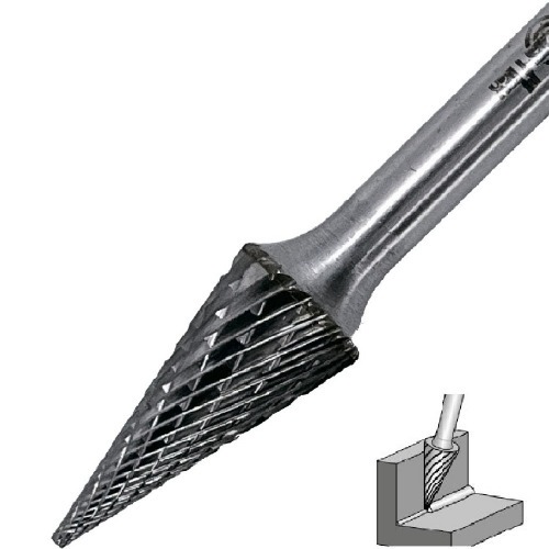 Lima rotativa endurecida c�nica reta 8 x 20 mm haste 6 mm - 23.202