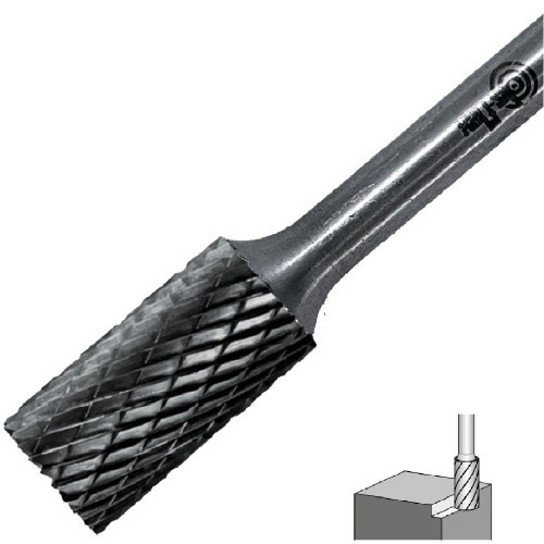 Lima rotativa endurecida cil�ndrica reta 12 x 25 mm haste 6 mm - 23.213