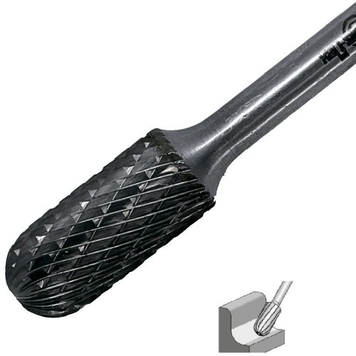 Lima rotativa endurecida cil�ndrica redonda 12 x 25 mm haste 6 mm - 23.208