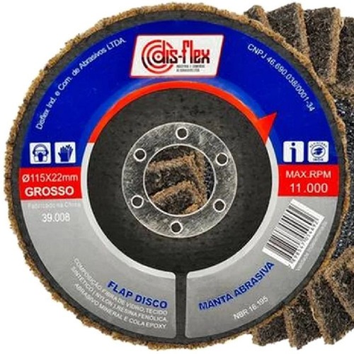 Disco de lixa flap disc manta abrasiva 4.1/2