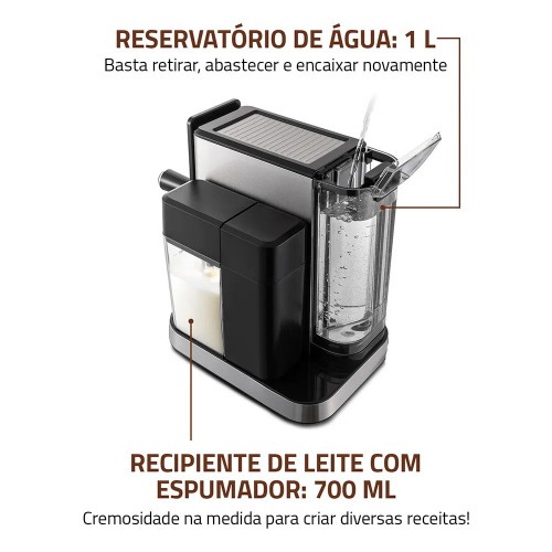 Cafeteira expresso 20 Bar preto e prata Dolce Latte�- C-28-ECL  220V