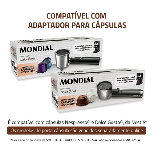 Cafeteira expresso 20 Bar preto e prata Dolce Latte�- C-28-ECL  220V