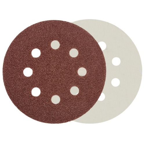 Disco de lixa com pluma 125 mm 8 furos gr�o 120 com 10 pe�as - 08.022