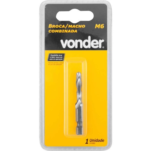 Broca/macho combinado M6 x 1 mm