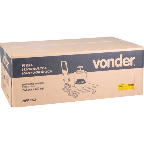 Mesa hidr�ulica pantogr�fica capacidade 1000kg com roda de PU - MPP 1000