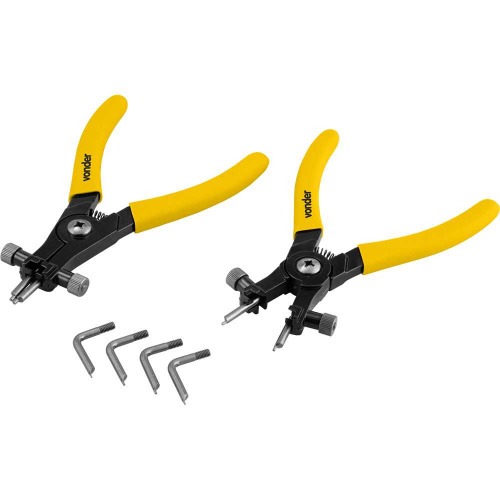 Kit 2 alicates para anéis de retenção com 8 pontas intercambiáveis Kit 2 alicates para anéis de retenção com 8 pontas intercambiáveis