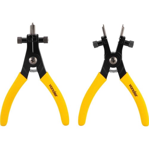 Kit 2 alicates para anéis de retenção com 8 pontas intercambiáveis Kit 2 alicates para anéis de retenção com 8 pontas intercambiáveis