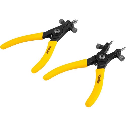 Kit 2 alicates para anéis de retenção com 8 pontas intercambiáveis Kit 2 alicates para anéis de retenção com 8 pontas intercambiáveis