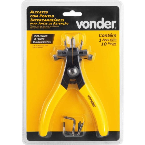 Kit 2 alicates para anéis de retenção com 8 pontas intercambiáveis Kit 2 alicates para anéis de retenção com 8 pontas intercambiáveis