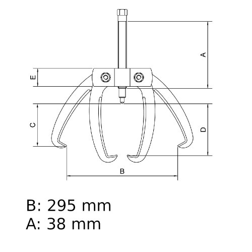 Saca polia com 2 garrasabertura de 295 mm - 44027008