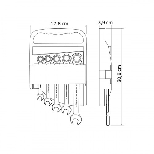 Jogo de chave combinada com catraca 8 a 17 mm  5 pe�as