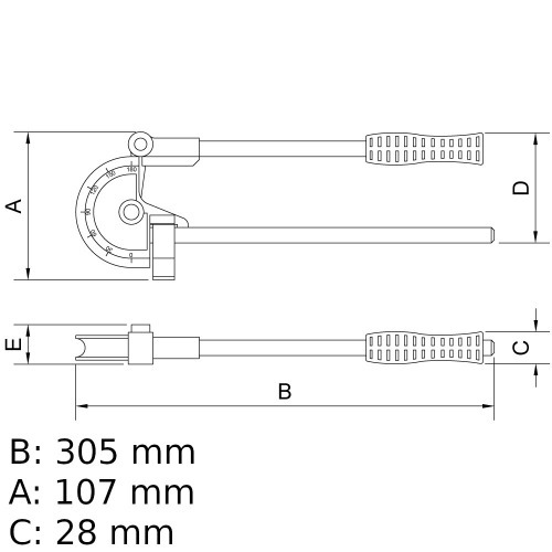 Curvador manual para tubos met�licos n�o temperados de at� 12 mm