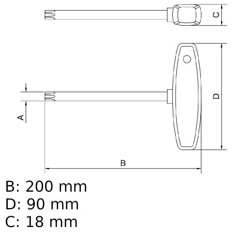 Chave hexalobular T20 x 100 mm cabo T a�o cromo van�dio