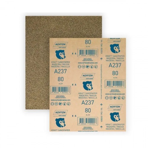 Folha de lixa para madeira e massa 225 x 275 mm - A237