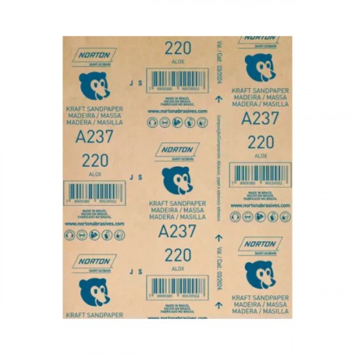 Folha de lixa para madeira e massa 225 x 275 mm - A237 Folha de lixa para madeira e massa 225 x 275 mm - A237