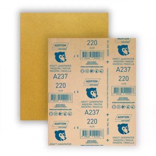 Folha de lixa para madeira e massa 225 x 275 mm - A237 Folha de lixa para madeira e massa 225 x 275 mm - A237