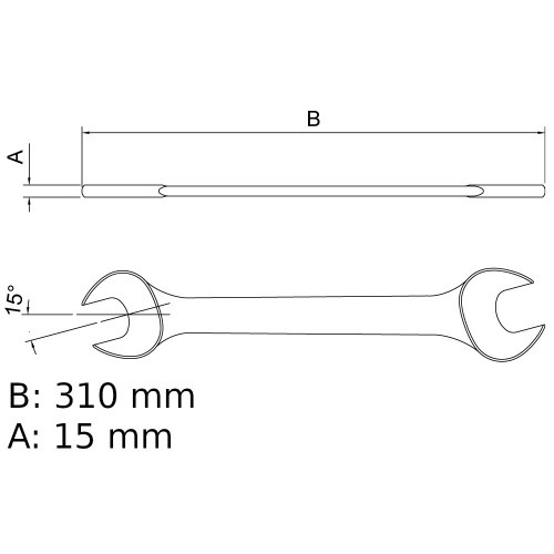 Chave fixa 24 x 26 mm a�o cromo van�dio com cartela