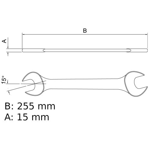Chave fixa 18 x 19 mm a�o cromo van�dio - 44610107