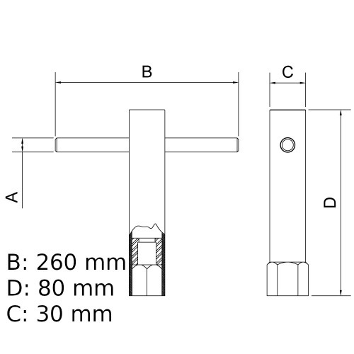Chave de vela 21 mm com man�pulo - 44715021