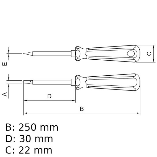 Chave de fenda isolada 3/16 x 6