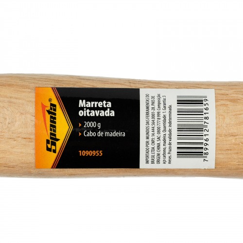 Marreta oitavada 2 Kg com cabo de madeira envernizado - 1090955