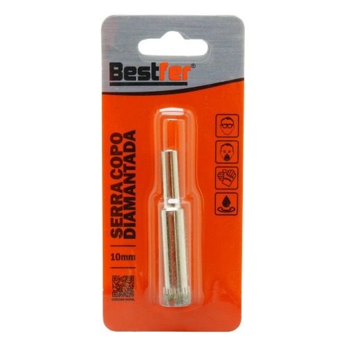 Serra copo diamantada 10 mm para porcelanato e vidro - BFH3369