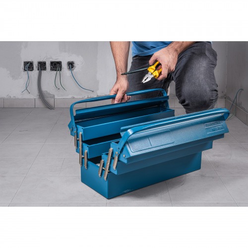 Caixa sanfonada para ferramentas com 5 gavetas